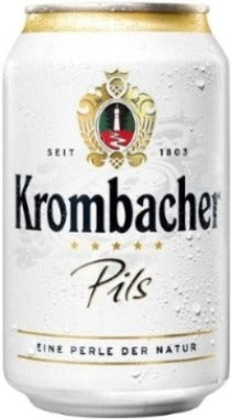 Bere Krombacher Pils nepasteurizata, 4.8%, Doza 0.33L, 6 bucati