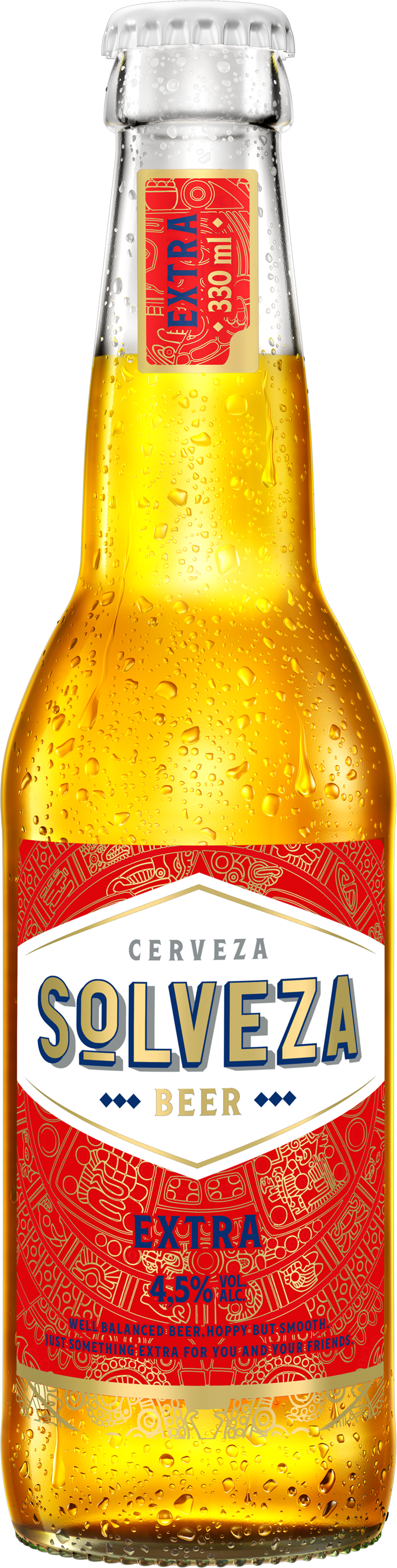 Bere blonda Solveza Extra, 4.5%, Sticla 0.33L, 6 bucati