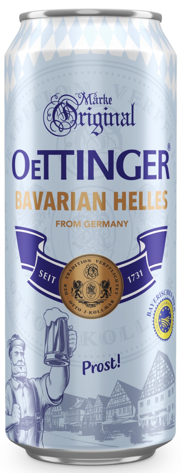 Bere nefiltrata din grau OeTTINGER Bavarian Helles, 4.9%, Doza, 24 x 0.5L