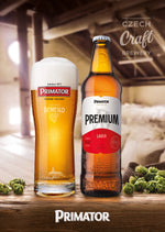 Load image into Gallery viewer, Bere Primator Premium Lager (Traditional), 5%, Sticla 0.5L, 6 bucati

