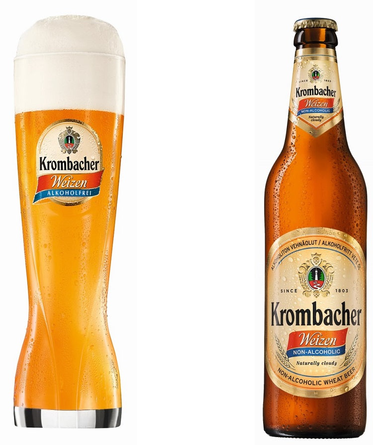 Bere alba fara alcool nefiltrata Krombacher Weizen, 0.0%, Sticla 0.5L, 6 bucati