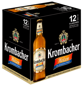 Bere alba fara alcool nefiltrata Krombacher Weizen, 0.0%, Sticla 0.5L, 6 bucati