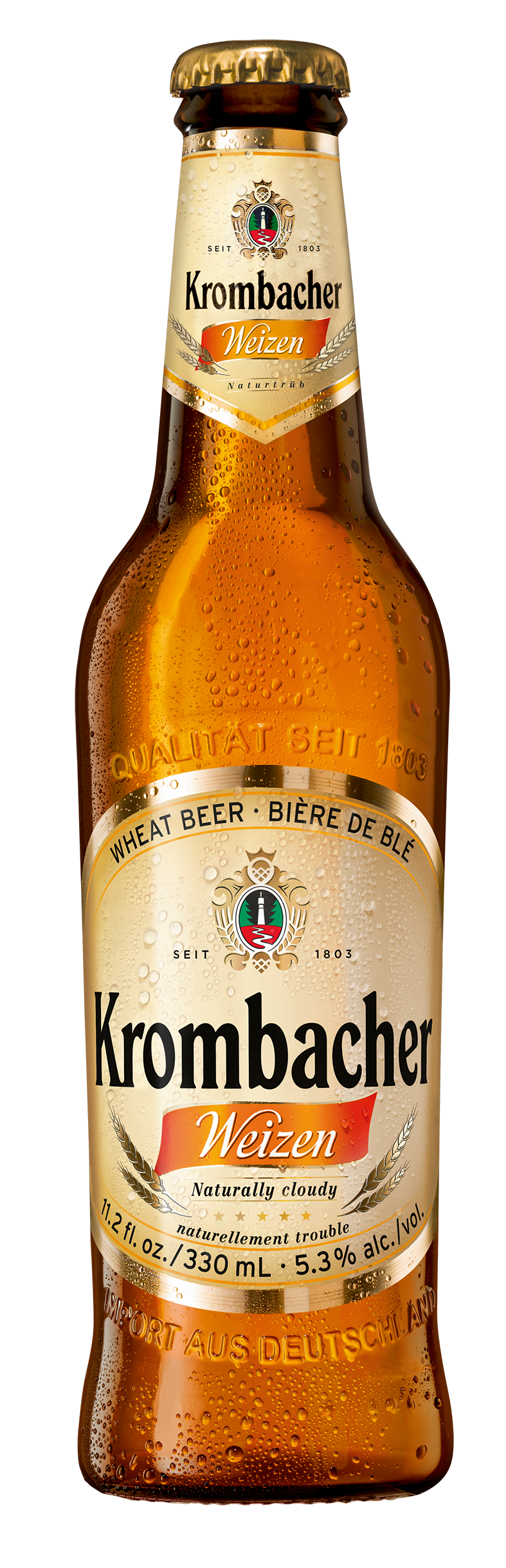 Bere alba nefiltrata Krombacher Weizen, 5.3%, Sticla 0.33L, 6 bucati