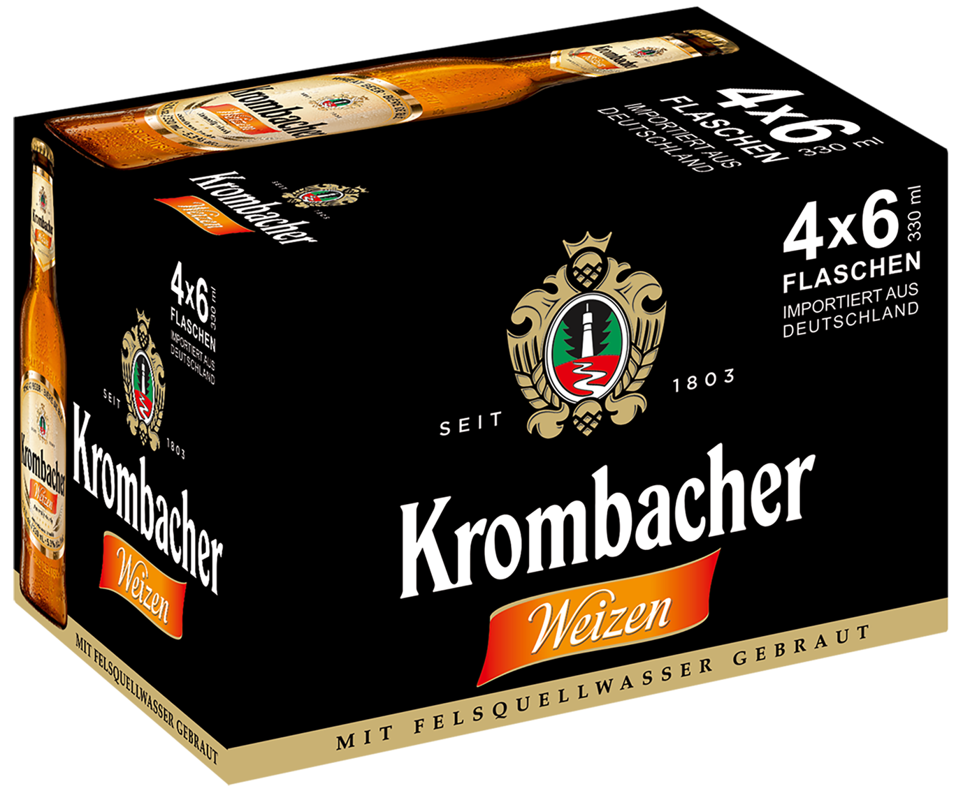 Bere alba nefiltrata Krombacher Weizen, 5.3%, Sticla 0.33L, 6 bucati
