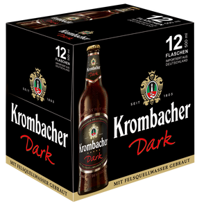 Bere bruna (dark) Krombacher Pils nepasteurizata, 4.7%, Sticla 0.5 L, 6 bucati