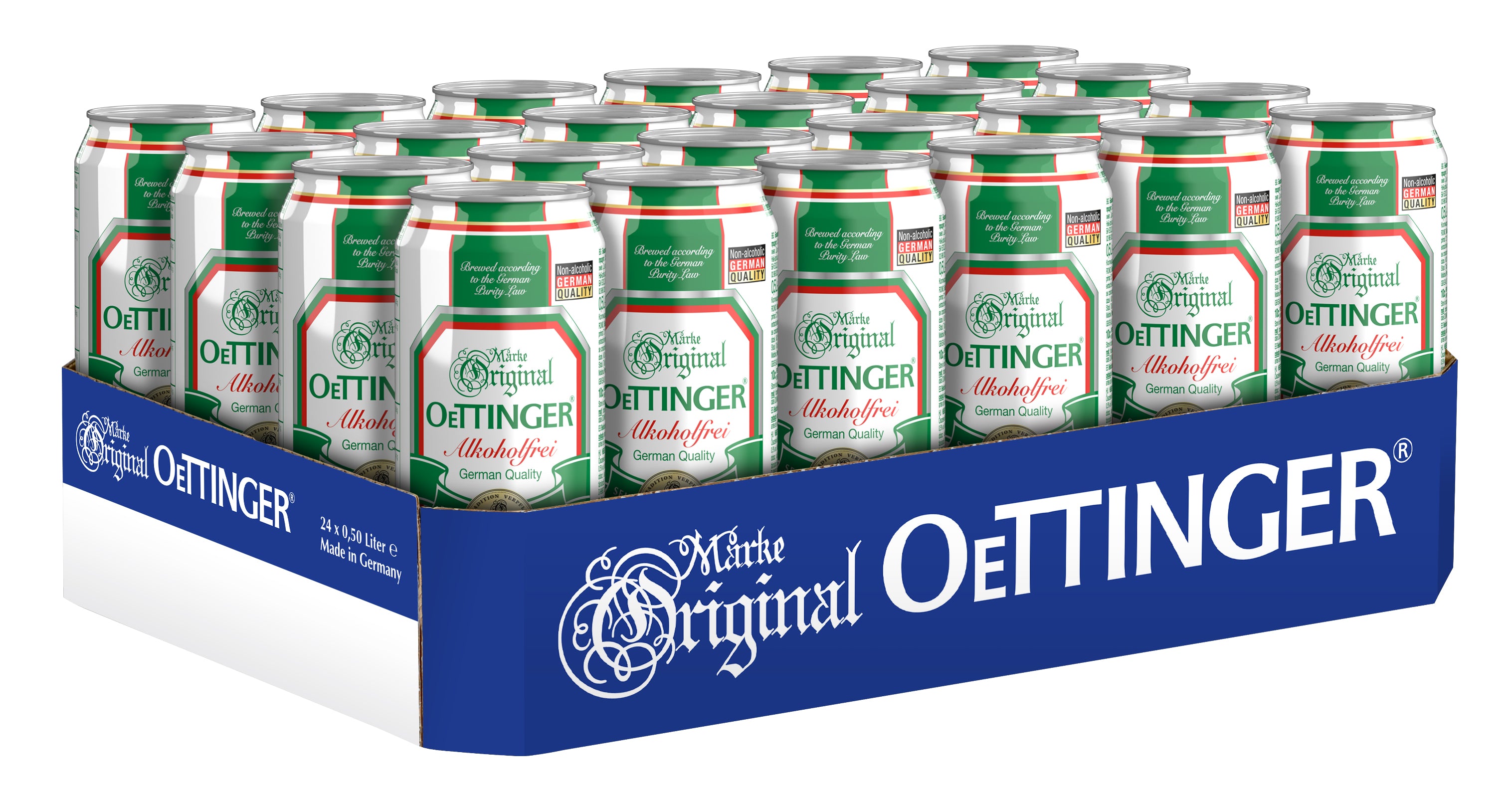 Bere din grau fara alcool OeTTINGER Pils, 0.5%, Doza 0.5L, 6 bucati