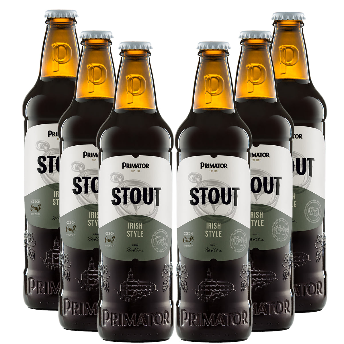 Bere neagra Primator Stout Irish Style (Top Fermented), 4.7%, Sticla 0.5L, 6 bucati