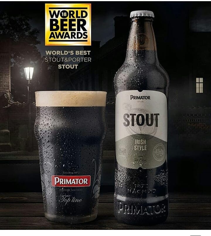 Bere neagra Primator Stout Irish Style (Top Fermented), 4.7%, Sticla 0.5L, 6 bucati
