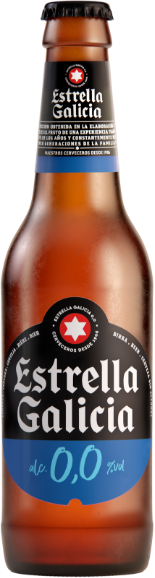 Bere fara alcool Estrella Galicia, 0.0%, Sticla 0.33L, 6 bucati